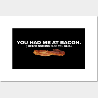 BACON! (White Text) Posters and Art